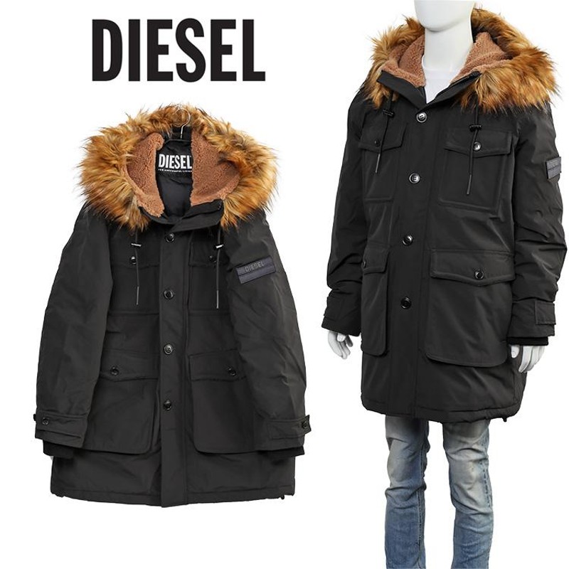 DIESEL W-JORG-NW ファー フード N-3B系 中綿 ジャケット-