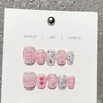 ✨Hannah✨純手工穿戴甲ins風高級感小紅書純色手繪日常顯白美甲指甲片精緻穿戴甲 FAJF