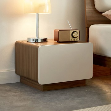 hoi!林氏木業空島單抽床頭櫃 UV1B-胡桃色