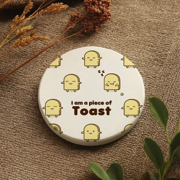 TRON 圓形硬式珪藻土杯墊 麵包君-2 吸水杯墊 速乾杯墊 防潮杯墊
