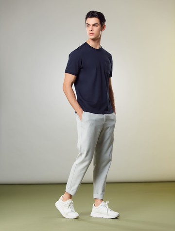 鑽光白金100％頂級埃及棉高奢男上衣-深丈青