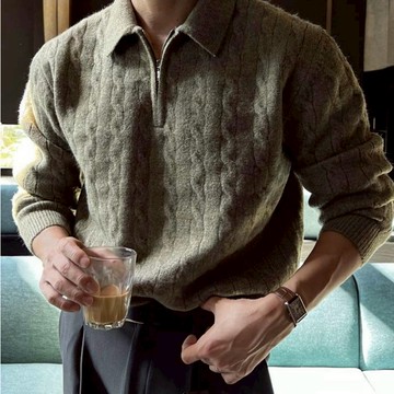 【Metanoia】🇰🇷韓製 翻領麻花針織衣