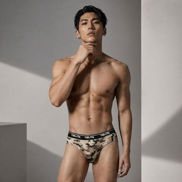 TELITA 吸濕涼爽迷彩網眼運動三角褲 沙漠黑 立體剪裁 男內褲 透氣舒適 (TA317)
