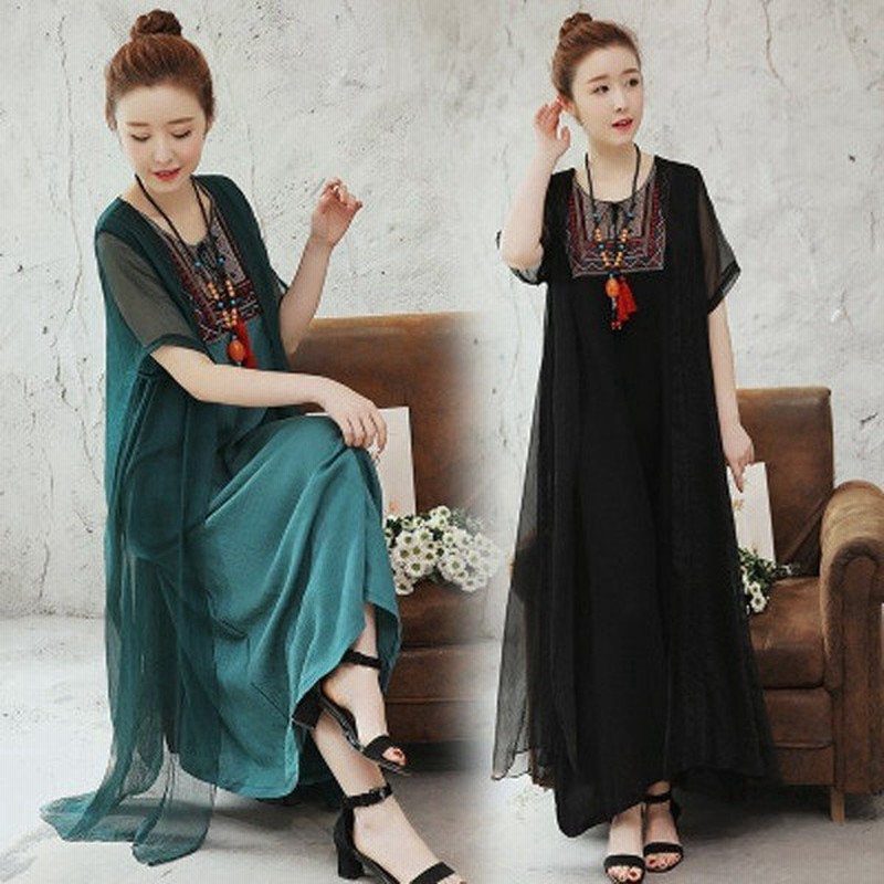 マキシワンピース レディース 夏 40代 きれいめ 上品 カジュアル ロング丈 無地 シフォン 丸ネック ロングワンピース 細身 通販 Lineポイント最大0 5 Get Lineショッピング