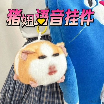 ⚡台灣倉出貨⚡【按键发声玩具】猪妞挂件毛绒玩具搞怪会发声表情包公仔仙女下凡