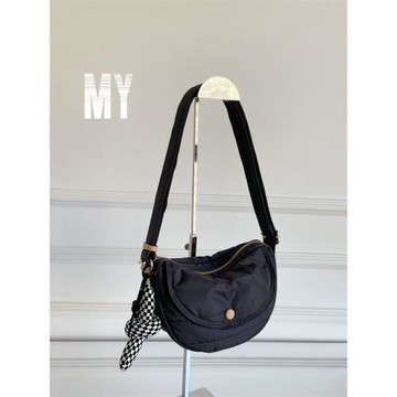 MY2025新款輕便質感尼龍單肩包斜挎包豌豆包日系休閑女包馬鞍包潮