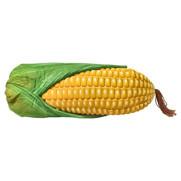 仿真玉米抱枕 柔軟面料 可拆洗設計 優質PP棉填充  55cm  葉子玉米 黃色 + 綠色