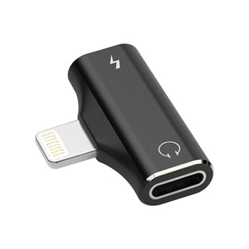 Apple 轉音源 黑色二合一耳機充電擴充lightning轉接頭(1入)