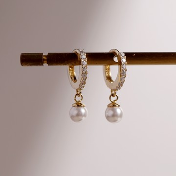 【MIESTILO】心動瞬間｜珍珠耳環精緻禮盒組(銀/金) 純銀圈圈耳環