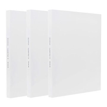 KING JIM A4透明文件 40頁  3本  白色