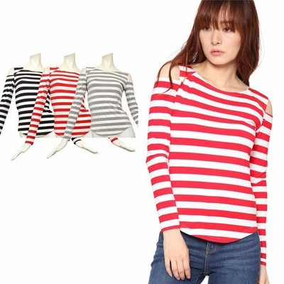 カットソー Tシャツ 春夏 長袖 ビッグシルエット ボーダーカットソー 長袖 レディース 通販 Lineポイント最大get Lineショッピング