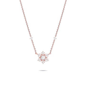 L'amour 閃爍雪花頸鏈 (玫瑰金)
