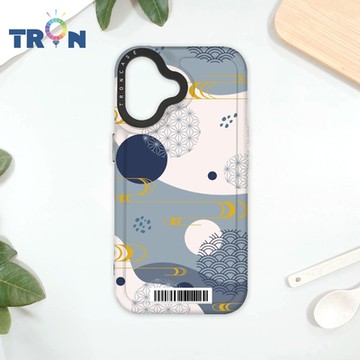 TRON IPhone 16 日系和風圓點流水紋系列 防摔太空載具殼 透黑 軟硬 手機殼