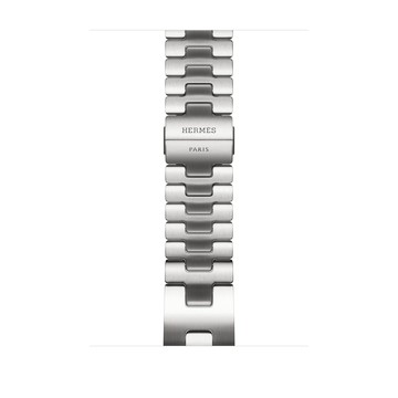 Apple Watch Hermès - 46 公釐 Satiné 緞灰色 Grand H 錶帶 - S
