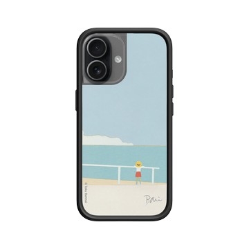 iPhone 17 Mod NX -邊框背蓋組合 (相機按鈕) 黑 - Taku Bannai 坂内拓 - Ｗind of the sea｜草帽女孩海邊吹吹風