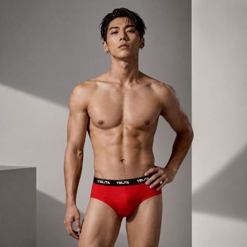 TELITA 彈性素色三角褲 男內褲 透氣舒適 運動男裝/紅色 (TA304)