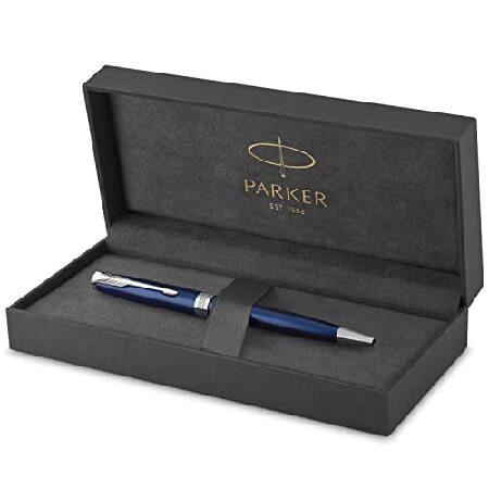 Parker Sonnet Ballpoint Pen Blue Lacquer with Palladium Trim Medium Point Black Ink Gift Box