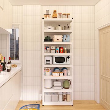 峰陽白色廚房置物架落地多層2.28米加高微波爐烤箱架子小紅書同款