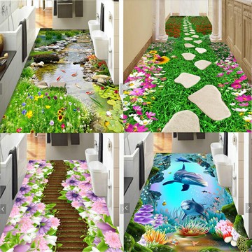 簡約現代3D立體印花地毯客廳走廊防滑毯臥室玄關卡通地墊可機洗