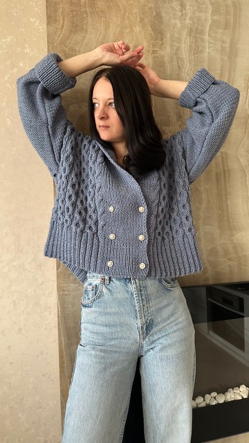 麻花針織外套 雙排釦針織外套 手工針織外套