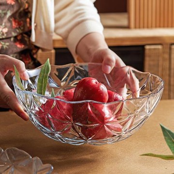 土耳其進口全鋼化玻璃水果盤家用創意零食盤糖果缸沙拉碗湯碗擺件