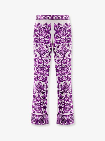 Silk trousers with Maiolica print - DOLCE & GABBANA - gender_Woman