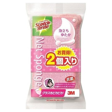 3M Scotch-Brite 百利 網狀海綿菜瓜布  粉色  2個裝  1組
