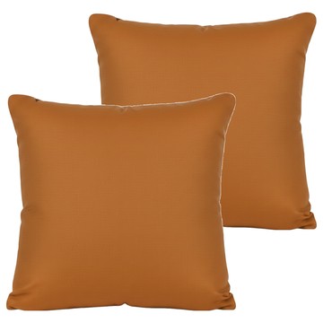 J&N 艾倫素色滾條抱枕2件組  橘色  45 x 45cm