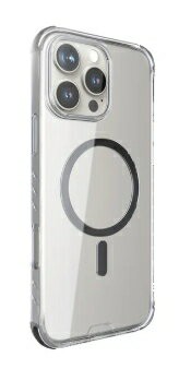 【HODA】羽石輕薄防摔保護殼 iPhone 16 系列 MagSafe 磁吸款 全透系列 ❮ iPhone 16 Pro Max ❯ 透黑 (加贈一組上下可替換彩色TPU)