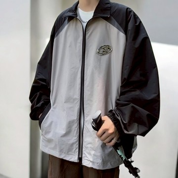 薄款寬鬆透氣百搭外套 復古休閒夾克男上衣 韓系潮流寬版輕薄外套款