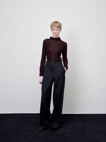 Tarius twisted belted wide pants Black