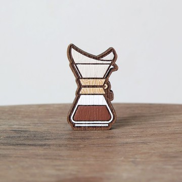 木製胸針 chemex
