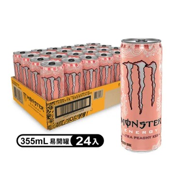 Monster Energy 魔爪 超越蜜桃閃耀碳酸能量飲料 易開罐355mlx24入/箱(無糖)
