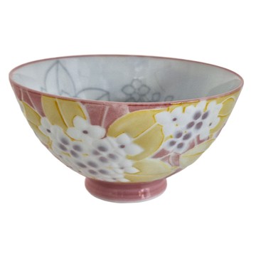 佐和陶瓷國際有限公司 飯碗 陶瓷材質 適用溫度-30℃~100℃ 日本產  粉彩繡球花  1個