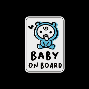 反光屋FKW BABY IN CAR 反光磁貼 BABY ON BOARD 車貼 3M鑽石級反光材質 磁鐵 附雙面膠備用