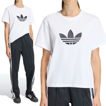 Adidas Trefoil Boxy T 女款 白色 三葉草 印花 T恤 運動 休閒 短袖 KD6225
