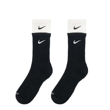 NIKE EVERYDAY PLUS CUSHIONED SOCKS BLACK WHITE