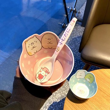兒童碗餐具密胺碗耐摔吃飯家用寶寶碗勺可愛卡通密胺防燙沙拉碗