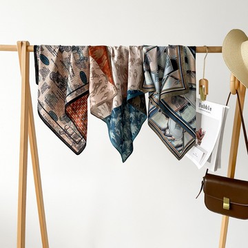 【唯家】臺灣出貨 絲巾 2025新款 潮流絲巾 斑馬系列 方巾女 60*60cm 人字紋方巾 領巾 圍巾