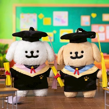代購 MALTESE 線條小狗 畢業款 吊飾 絨毛玩具 學士服 畢業季 送禮