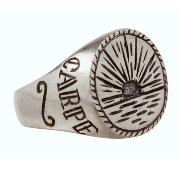 手工純銀日出印章戒指 #10