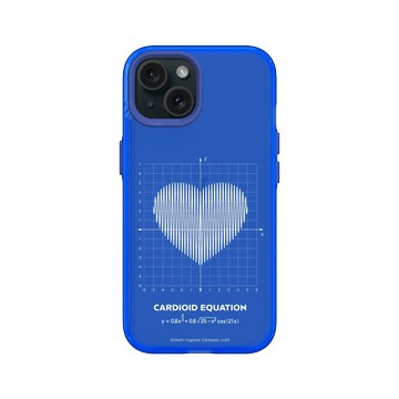 iPhone 15 Clear 激光藍 - Valentine's Day Collection - 愛的方程式：心跳（白）