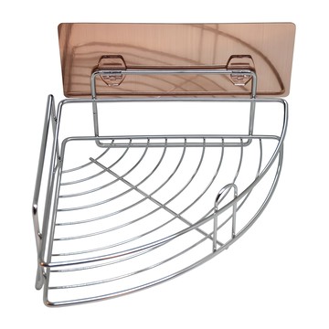 扇型無痕不鏽鋼置物架 22x22x4.5cm  銀色  1個