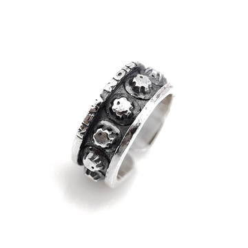 音量弦鈕925純銀戒指