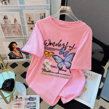 [韓國K.W.]韓國空運人氣指標輕膚棉上衣(假兩件/刺繡/印花圓領/V領上衣T恤)