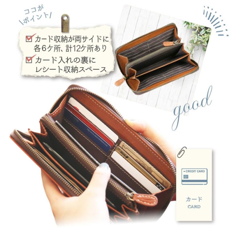 ハンドメイドラウンドファスナー長財布―6 ラウンドファスナー 長財布 ロングウォレット 栃木レザー ヌメ革
