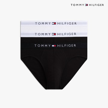 【Tommy Hilfiger】彈性棉質平口內褲 3 件組_黑色