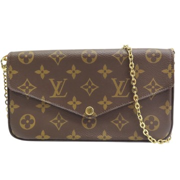 LOUIS VUITTON LV 路易威登 棕色 原花 PVC塗層帆布 Pochette Felicie M61276 【二手名牌BRAND OFF】