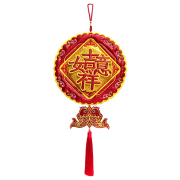 摩達客農曆新年春節◉高級吉祥如意繡圓滿小雙魚吊飾單入