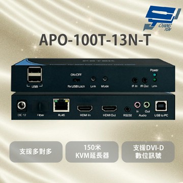 昌運監視器 APO-100T-13N-T 支援TCP/IP標準網路通訊協定 一個發送端對接一個接收端連接網路線達150米